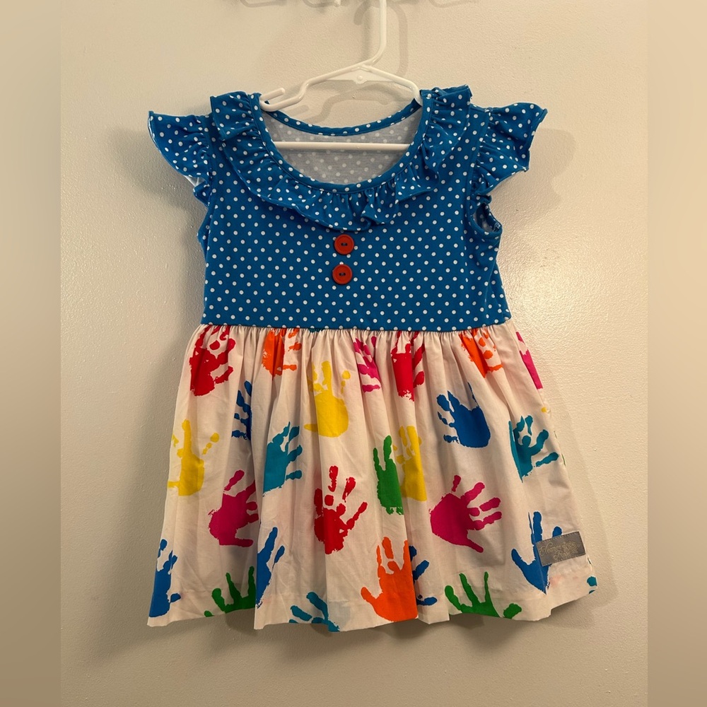 Colorful Handprint Eleanore Rose Girls Top